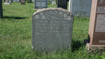 IN MEMORY OF MY BELOVED WIFE
[B]EVELYN BLADT Nee CARTY[/B]
DIED DEC. 28, 1920