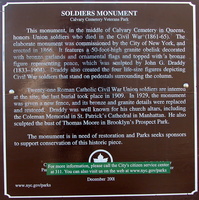 Civil War Veterans Memorial at Calvary Cemetery. Queens, NYC.
