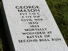 George Mason, Pvt Co. C, 6 NY Inf., Civil War, 1830-1862. Mortally Wounded at Battle of Second Bull Run.