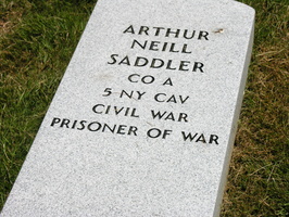 Arthur Neill Saddler, Co. A, 5 NY Cav., Civil War, Prisoner of War.