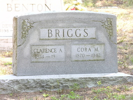 Clarence A. Briggs, 1874 - 19__. Cora M. Briggs, 1870 - 1942.
