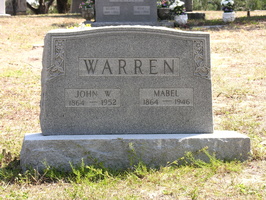 John W. Warren, 1864 - 1952. Mabel Warren, 1864 - 1946.