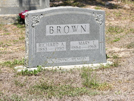 Richard A. Brown, 1883 - 1950. Mary L. Brown, 1884 - 1968.