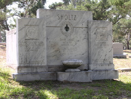 David Sholtz (Governor State of Florida 1933-1937), Oct. 6, 1891 - Mar 21, 1953. Alice Agel Sholtz, Oct. 1, 1892 - Apr 22, 1955