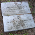 A. Mary Ainsworth, April 22, 1904 - Jan. 28, 1995. Frank R. Ainsworth, Pvt., U.S. Army, WWI. Mar. 27, 1897 - Feb. 16, 1970.