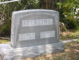 Willard W. Sterling, 1868 - 1949. Elizabeth D. Sterling, 1871 - 1949.