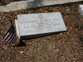 Clarence Martin Nash, Florida, Pvt. Stu. Army TNG Corps, World War I. Aug. 12, 1900 - Sept. 12, 1952.