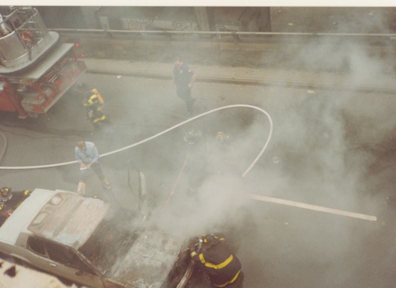 Car on Fire Near the George Washington Bridge