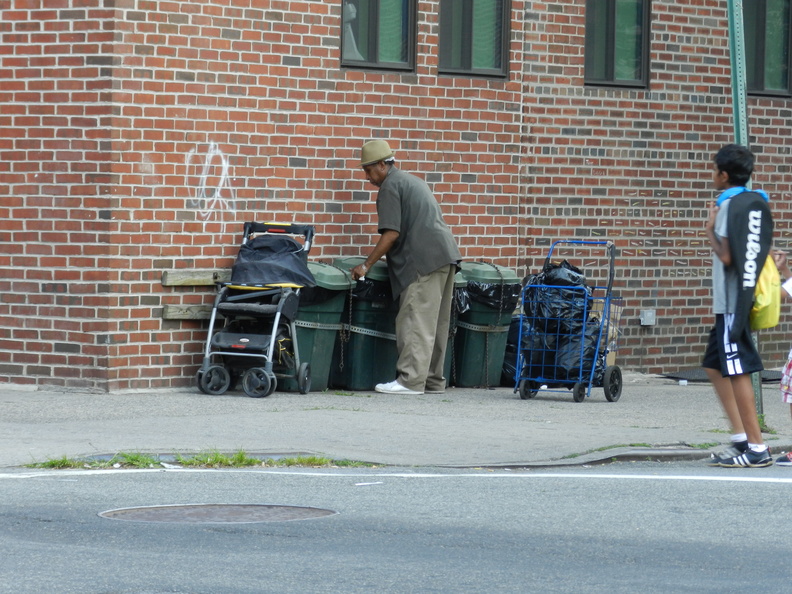 By the trash cans