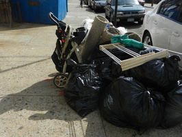 Parked in a pile of trash