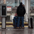 Routed out payphone. Stamford, Connecticut Amtrak Station