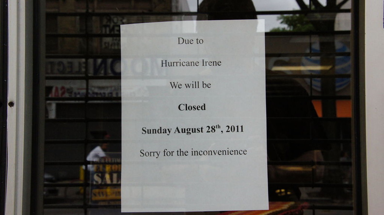 Due to Hurricane Irene