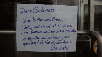 Sunday will be closed all day