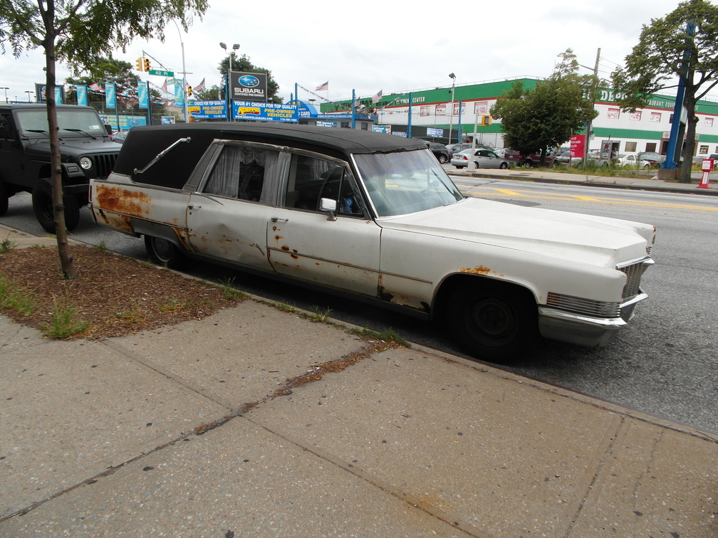 Old Hearse Parked on Northern Boulevard