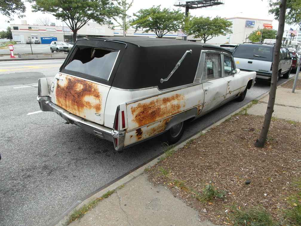 Old Hearse Parked on Northern Boulevard