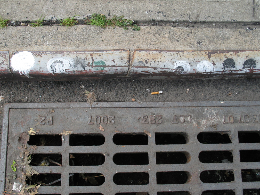 Paint Spots on NYC Sewers