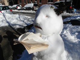 Snowman reading "Christianity In Crisis: New Hope"