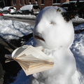 Snowman reading "Christianity In Crisis: New Hope"