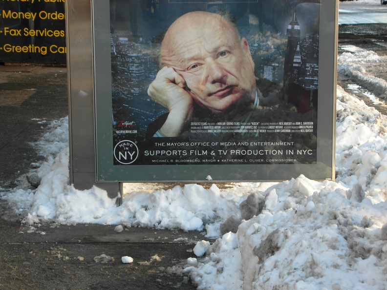 Ed Koch (r.i.p.) reclines during and after the big storm