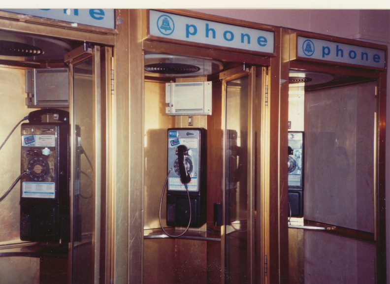 Row of Rotary Dial Phone Booths