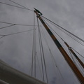 Clouds and light rain accompanied the early part of our sail