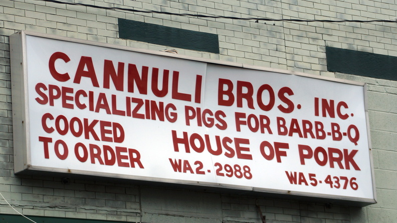 The Cannuli Bros. sign in Philadelphia: WA2-2988 &amp; WA5-4376