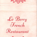 CIrcle 7-9540, Le Berry French Restaurant, 321 West 51st St., NYC