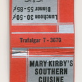 TRafalgar 7-3670, Mary Kirby's Southern Cuisine, 116 West 72nd St., NYC