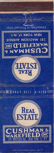 MUrray Hill 6-4200. Cushman &amp; Wakefield Inc., Real Estate. 281 Madison Ave., New York 17, NY