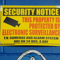 T.V. CAMERAS AND ALARM SYSTEM ARE ON 24 HRS. A DAY