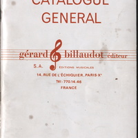 Gérard Billaudot: Catalogue General. May,1985.