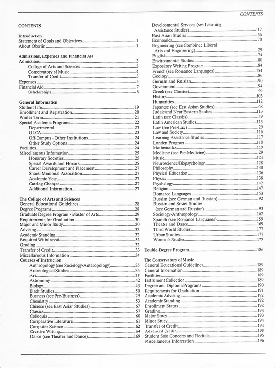 Oberlin College Course Catalog 1987 002