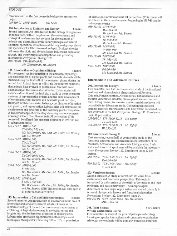 Oberlin College Course Catalog 1987 049