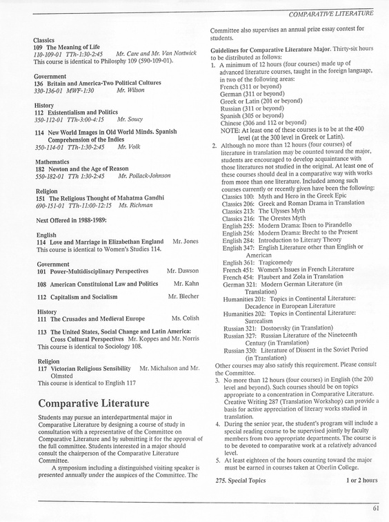 Oberlin College Course Catalog 1987 064