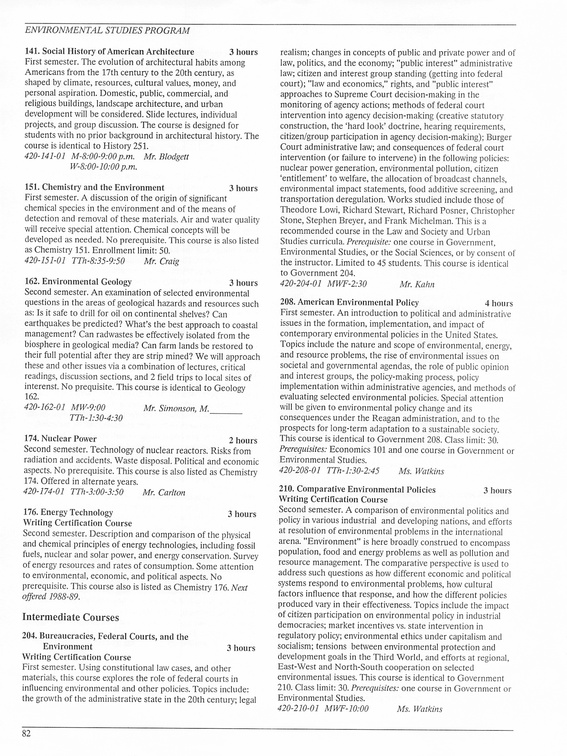 Oberlin College Course Catalog 1987 085