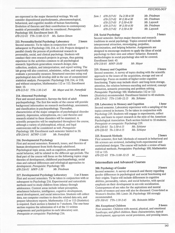 Oberlin College Course Catalog 1987 148