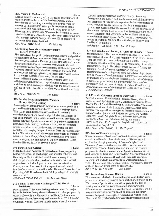 Oberlin College Course Catalog 1987 186