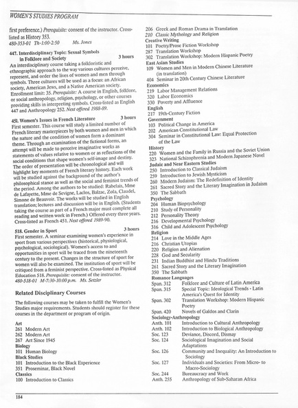 Oberlin College Course Catalog 1987 187