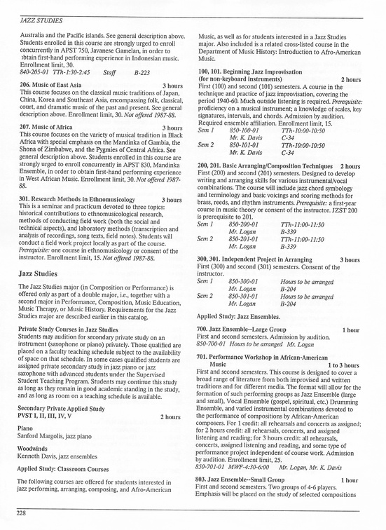 Oberlin College Course Catalog 1987 231