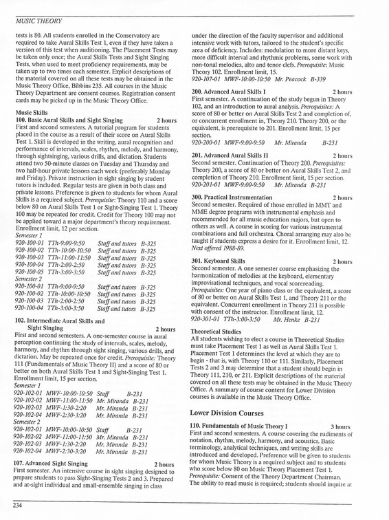 Oberlin College Course Catalog 1987 237