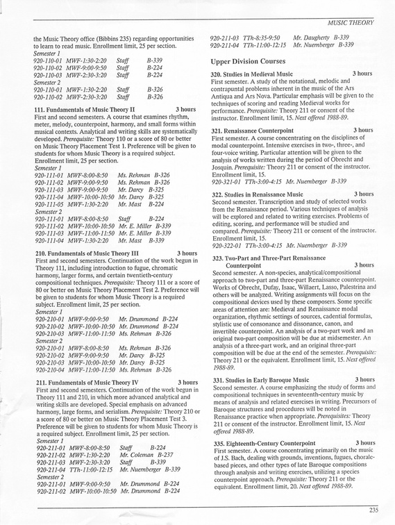 Oberlin College Course Catalog 1987 238