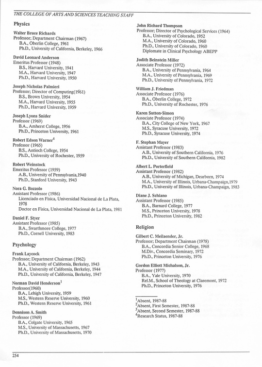 Oberlin College Course Catalog 1987 257