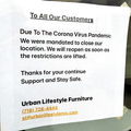 Corona Closure Signs, NYC, March and April, 2020