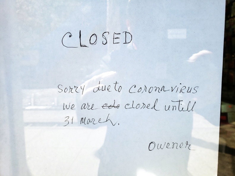 Corona Closure Signs, NYC, March and April, 2020