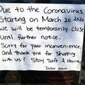 Corona Closure Signs, NYC, March and April, 2020