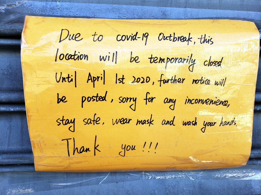 Corona Closure Signs, NYC, March and April, 2020