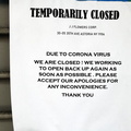 Corona Closure Signs, NYC, March and April, 2020