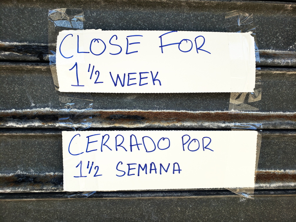 Corona Closure Signs, NYC, March and April, 2020