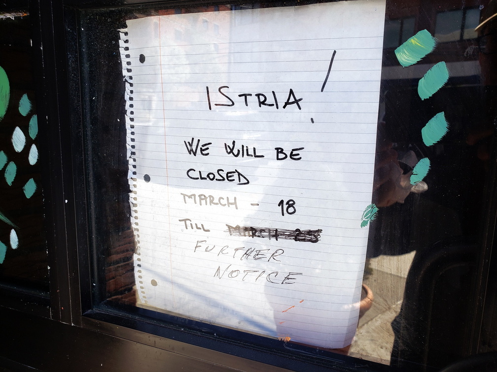 Corona Closure Signs, NYC, March and April, 2020