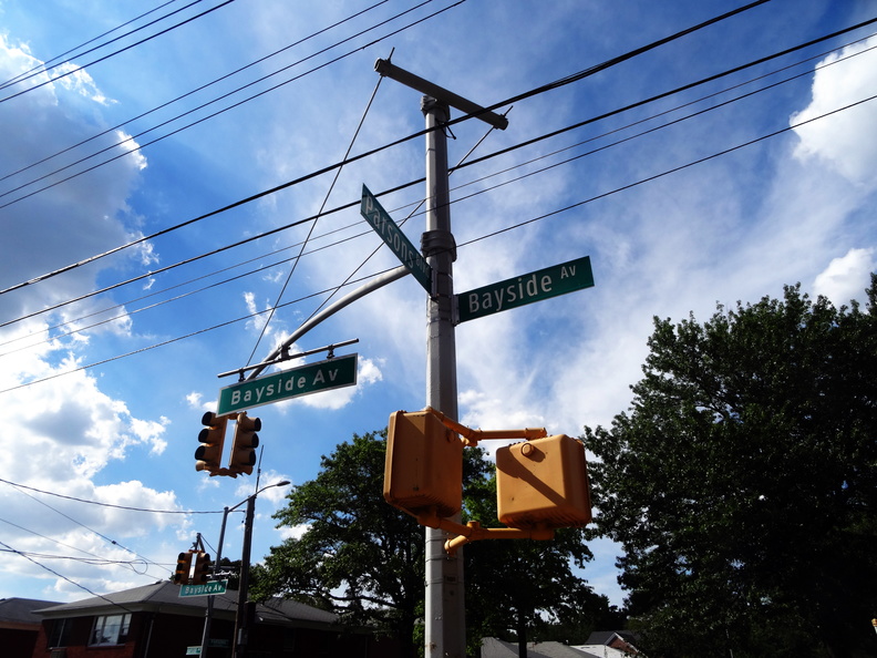 Bayside Avenue and Parsons Boulevard. Flushing, Queens. August, 2016.